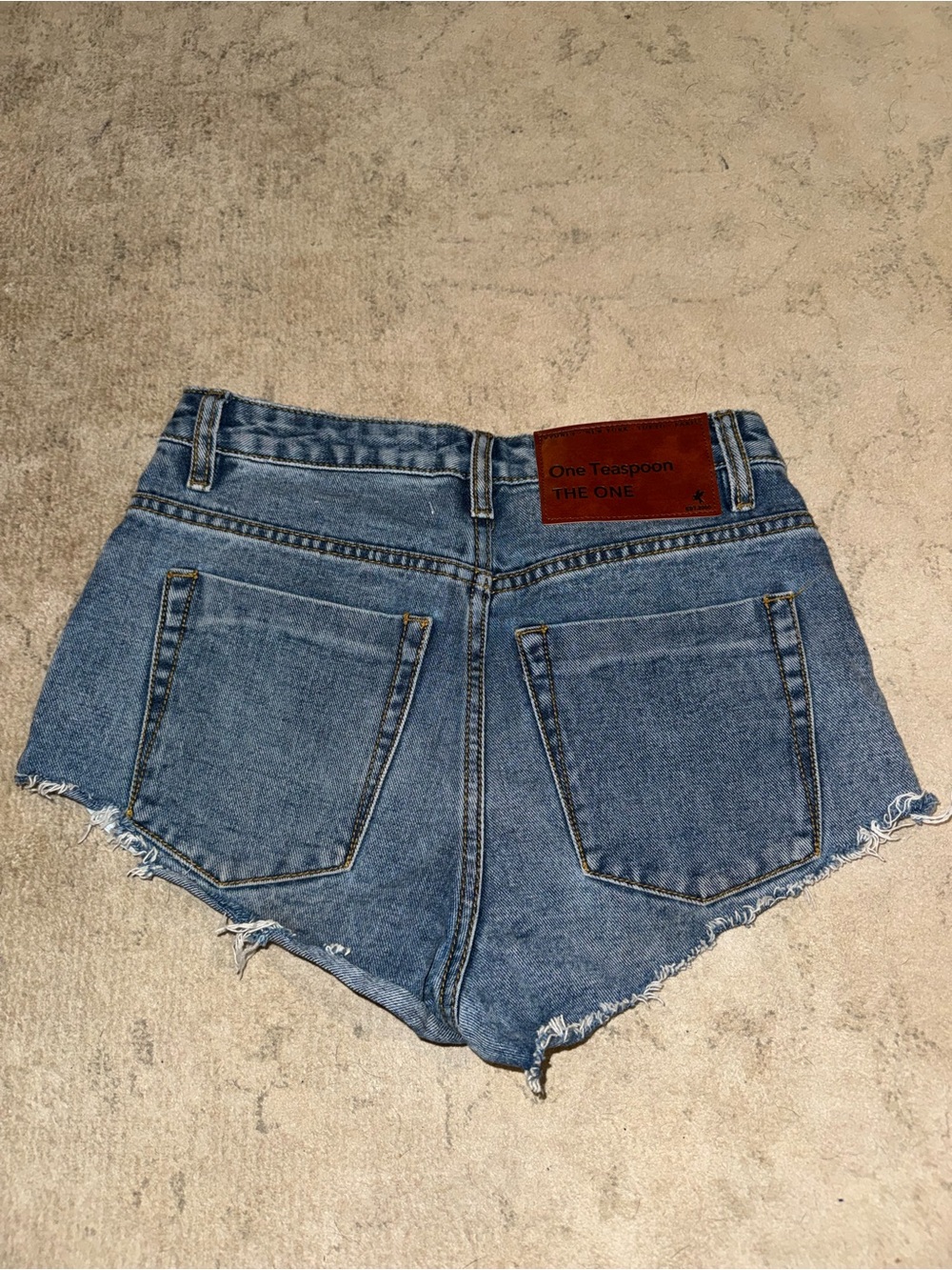 One Teaspoon Blue Denim High-Rise Cutoff Shorts